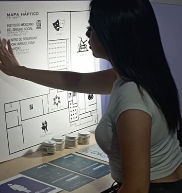 a woman standing in front of a white board with a white board