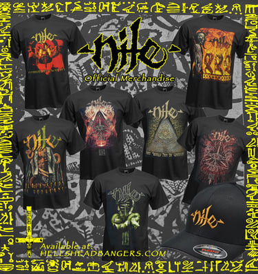 Nile band Shirts, Joggers, Hoodies, CD's, Vinyl, Cassettes, and more.