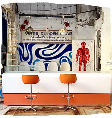 fresque, aménagement intérieur, brocante, vintage artiste Marseille 