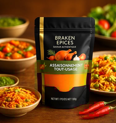 Braken Épices – Assaisonnement tout-usage camerounais, épices africaines polyvalentes