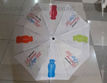 Payung promosi polos lipat putih tupperware