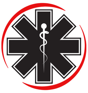 Medical patch with a red circle
