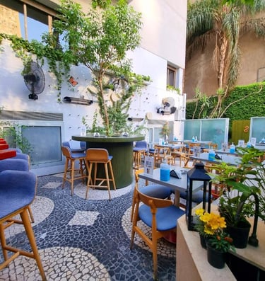 One of the most notable aspects of The New President Hotel is its lovely rooftop terrace.
