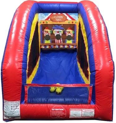 CLOWN TOSS GAME WITH FREE BUBBLE MACHINE. 10LX7WX7H. Bookings 832-216-8423