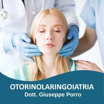 Dott. Giuseppe Porro performing an otorinolaringoiatria medical examination on a female patient.