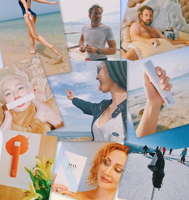 a collage of photos with the Ultimate Age Defense in the about ALL YOU NEAT. brand story