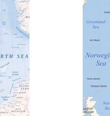 Guia do Mar do norte e noruega.