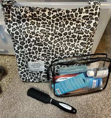 leopard shoulder bag with essentials