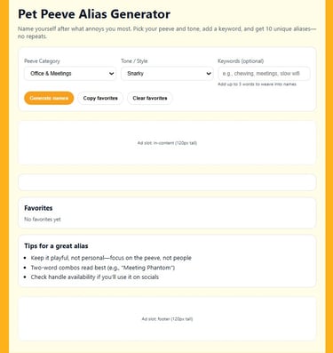pet peeve name generator