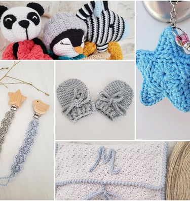 Complementos de crochet para bebé hechos a mano