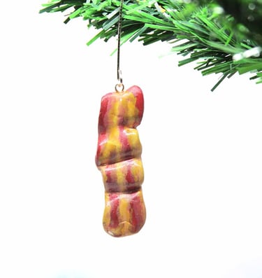 a bacon christmas tree ornament