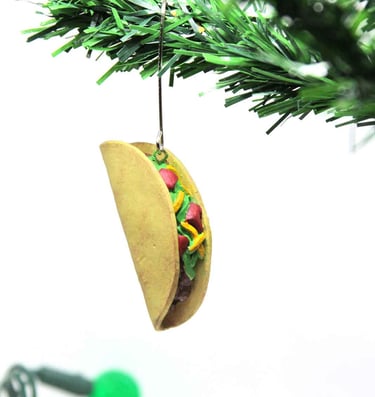 a taco christmas tree ornament