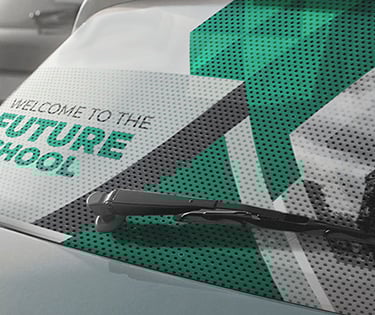 Autocollant pour vitre de voiture perforés