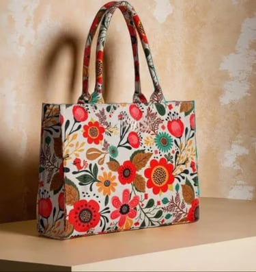 floral tote bag
