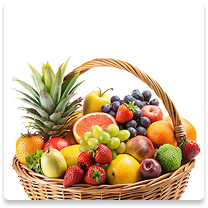Fresh Fruits, Grapes, Mango, Pineapple, Apple