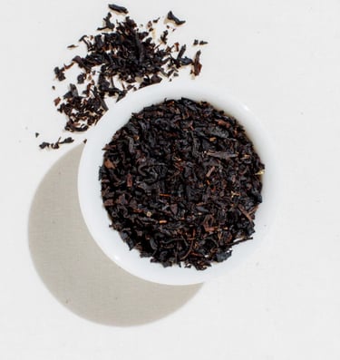 Earl Grey Tea: Fragrant and bold, medium caffeine Black Tea.