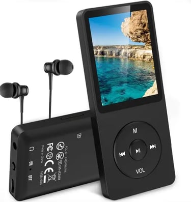 AGPTEK Reproductor MP3 de 16GB 1.8" Pantalla con Auriculares 