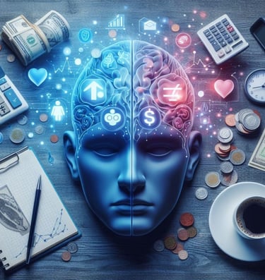 imagem de um rosto futurístico simbolizando comportamento financeiro.