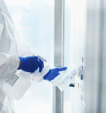 disinfection of surfaces and touchpoints. COVID-19 response. Virus mitigation. 