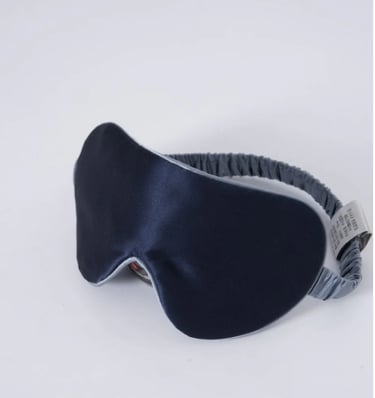 Mulberry silk sleep mask with contrast trim for blocking light at night