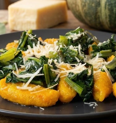 Vegeterian recipe for pumpkin gnocchi