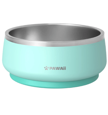 Pawaii stainless steel dog bowl with non‑slip silicone base