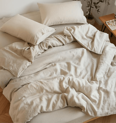 SIJO stone washed organic French linen sheet set