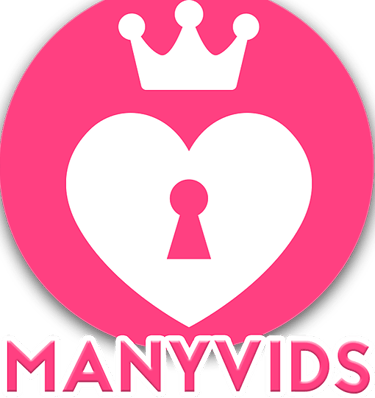 A white crown and heart inside a pink circle the word Manyvids written below heart has a keyhole