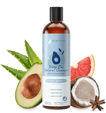 kin+kind Organic Itchy Skin Dog Shampoo, natural tea tree and aloe pet wash