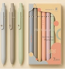 Vanhench 0.5mm black gel pens with soft silicone grip and fidget stress ball cap for journaling