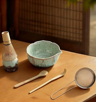 VENSEEN 8-piece matcha kit with ceramic bowl and bamboo whisk