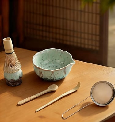 VENSEEN 8-piece matcha kit with ceramic bowl and bamboo whisk