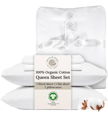 Delilah Home 100% organic cotton sheet set