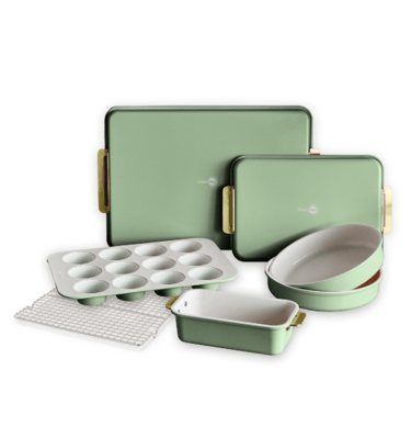 GreenPan 7-piece bakeware set with PFAS-free ceramic nonstick coating, non-toxic bakeware
