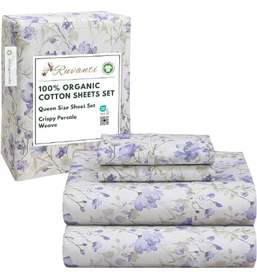 RUVANTI 100% organic cotton percale sheets