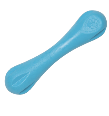 Non-toxic West Paw Hurley dog bone toy made from recyclable Zogoflex.