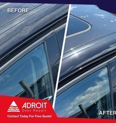 Adroit Dent Repair_shallow dent on roof of a BMW 335i fixed using cold glue