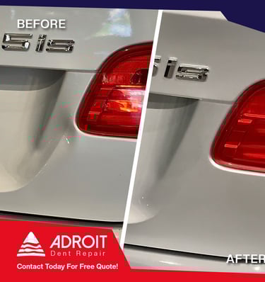 Adroit Dent Repair_BMW E92 335is trunk dent fixed with PDR technique