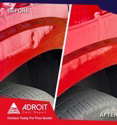 Tahoe deep door ding on quarter panel 