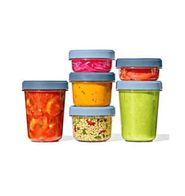 OXO Good Grips 12-piece BPA-free plastic food storage set with airtight twist-lock lids