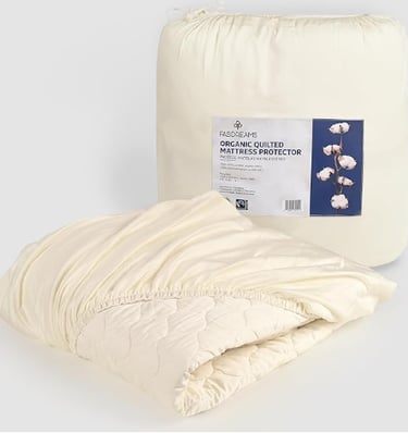 FABDREAMS organic quilted mattress protector