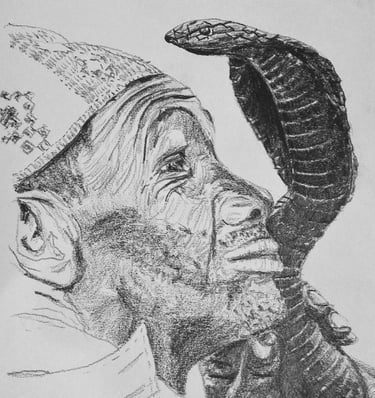 'Charming' original pencil drawing by Mark D. Exon