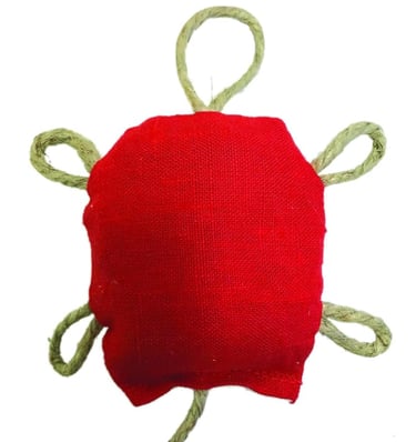 Sustainable hemp turtle cat toy with organic catnip and silvervine.