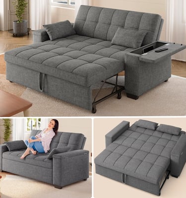 3-in-1 Convertible Sofa Bed Futon