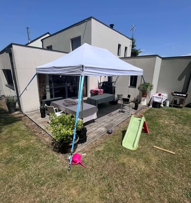 barnum sur terrasse en bois
