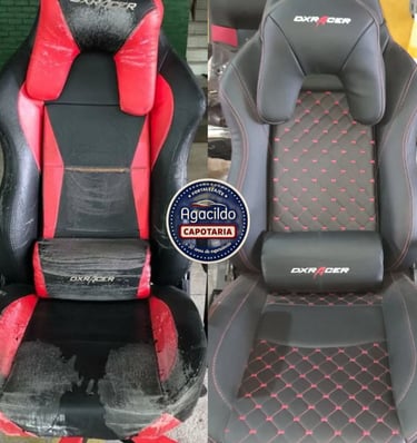 Revestimento de cadeiras gamers Agacildo Capotaria em Fortaleza