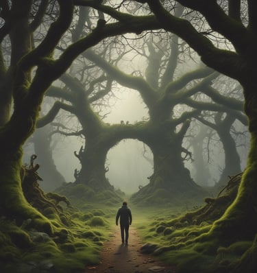 amazing portal of trees by Dorchess and AI for Awe Academy