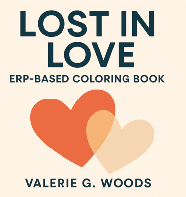 Lost In Love ERP Based Coloring Book Cover graphic image of two hearts