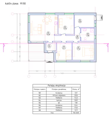 karkasinis namass 104m2