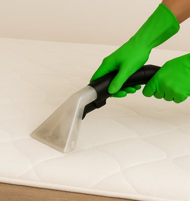 Limpeza e Higienização de Colchão de casal branco